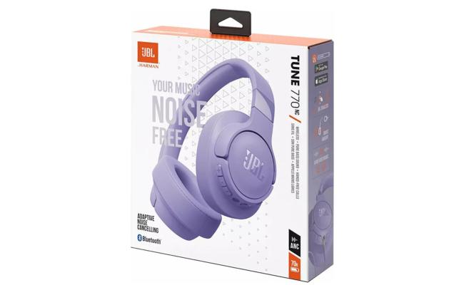 JBL TUNE 770NC Adaptive Noise Cancelling Over-Ear Bluetooth 5.3 Up to 70H battery Speed Charge Lightweight Comfortable & Foldable design - Purple